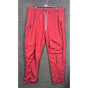 EPTM Cargo Pants 3M Snap Zipper Red Maroon Dark Elastic Ankle Size XXL/38